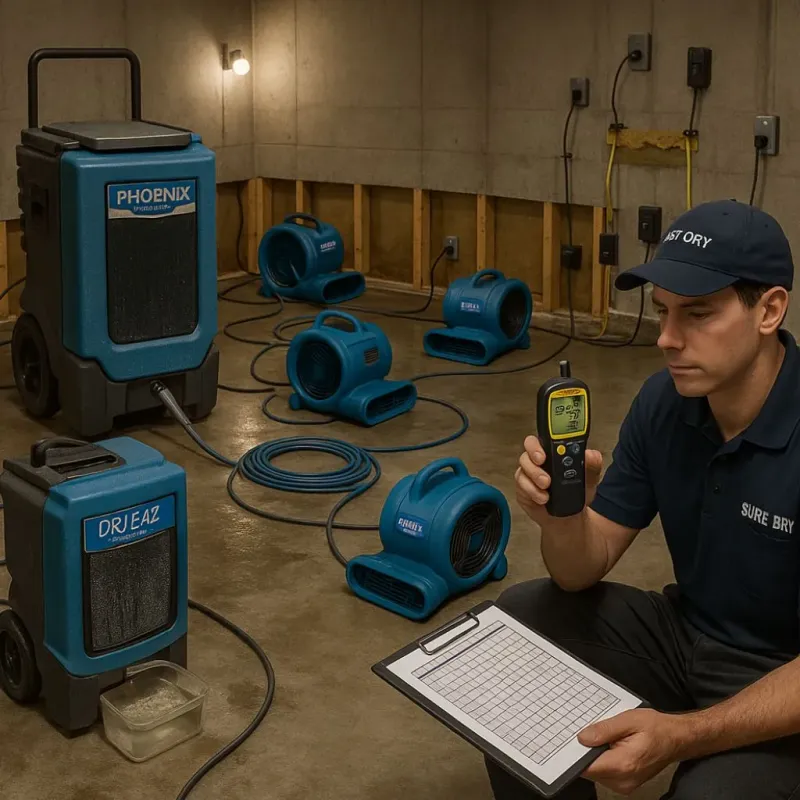 Structural Drying and Dehumidification process in Lewisburg, OH